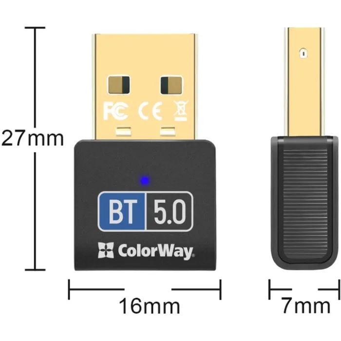 Bluetooth-адаптер ColorWay Bluetooth BT 5.0 (CW-AD-BT50) зображення 2