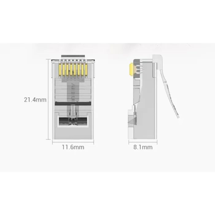 Конектор RJ45 UTP Cat.6 Modular 10 шт. Vention (IDDR0-10) зображення 8