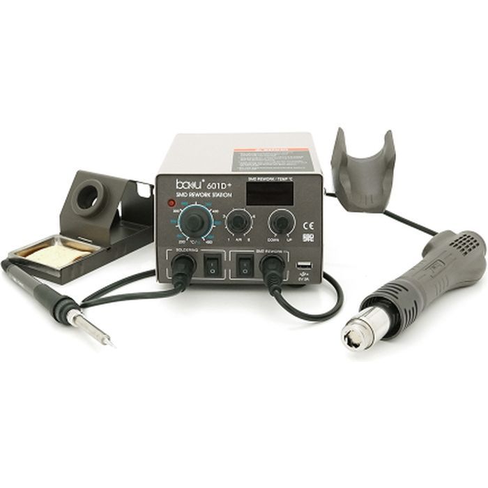 Паяльная станция Bakku BK-601D+ цифровая индикация, фен, паяльник (BK-601D+)