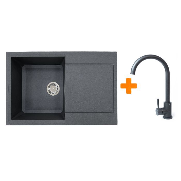 Мийка кухонна Adamant Horizon графіт + змішувач (182496911513)