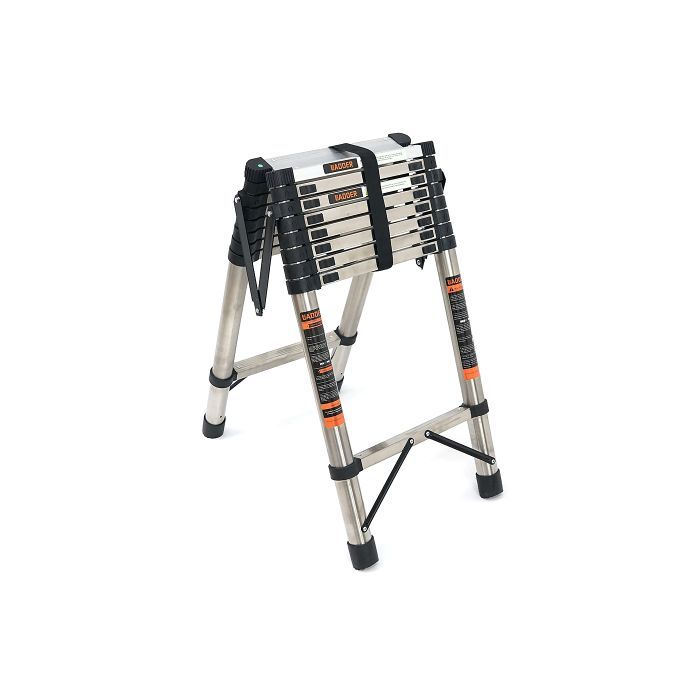 Лестница Voltronic 3.5м двойная 9+9 ступеней, нержавеющая сталь, до 150кг, ширина 46см (YT43390) изображение 2