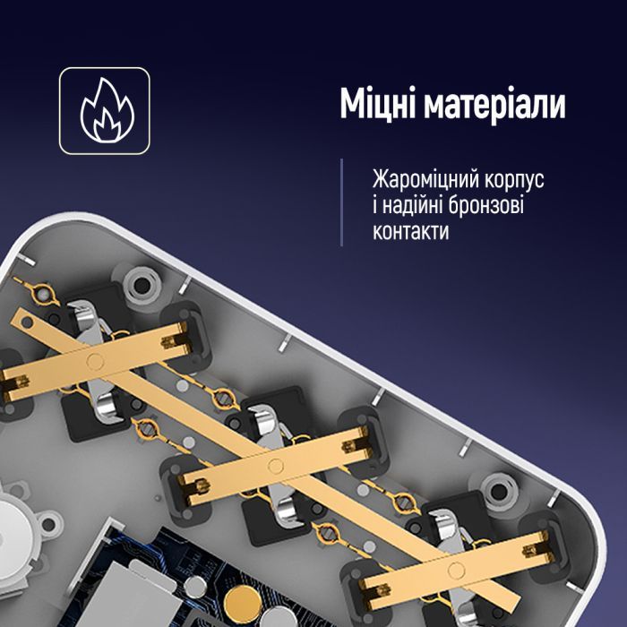 Мережевий фільтр живлення ColorWay CW-CHE36PDB, 3 розетки/ 3USB + 3TYPE-C 2M (CW-CHE36PDB) зображення 12