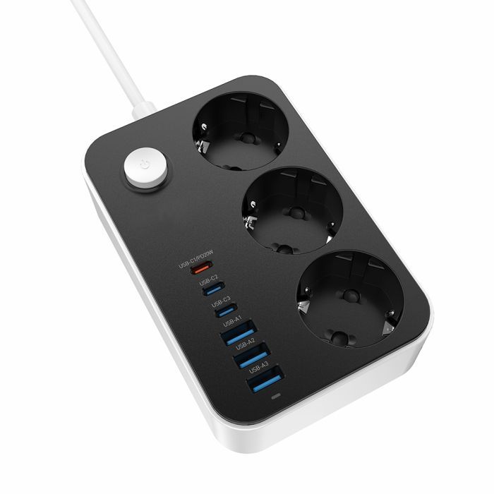 Мережевий фільтр живлення ColorWay CW-CHE36PDB, 3 розетки/ 3USB + 3TYPE-C 2M (CW-CHE36PDB) зображення 3