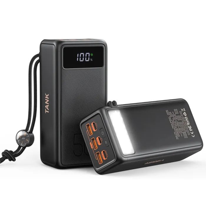 Батарея універсальна VEGER 56000mAh W5001C Tank 100W, PD, QC, Black (6970453555454)