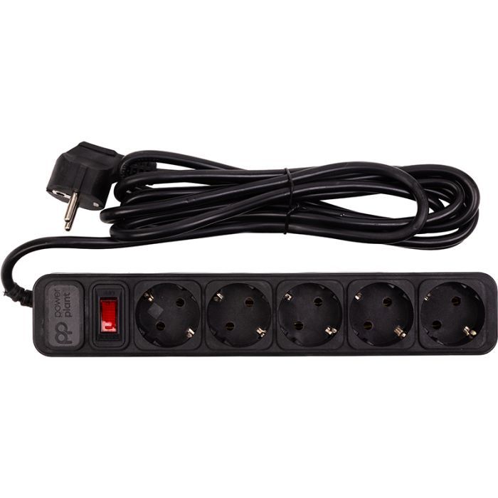 Мережевий фільтр живлення PowerPlant 3м, 5 розеток (JY-1056/3) (EX610716) зображення 2