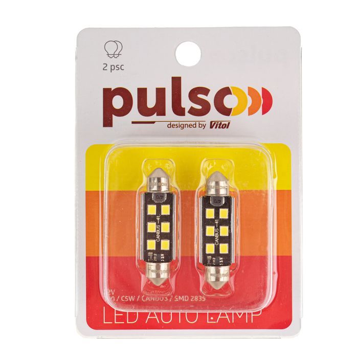 Автолампа PULSO LED C5W/41мм/CANBUS/9SMD-2835/12v/2,9W/315lm White (LP-41C5W) изображение 2