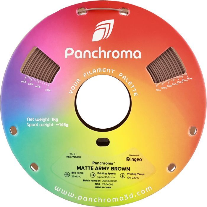 Пластик для 3D-принтера Polymaker PLA PANCHROMA MATTE 1,75mm 1kg ARMY BROWN (CA04009) изображение 2
