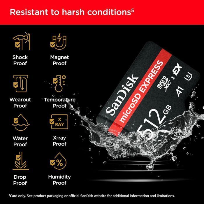 Карта памяти SanDisk 512GB microSDXC class 10 UHS-I U3 A1 Express (SDSQXFN-512G-GN4NN) изображение 5