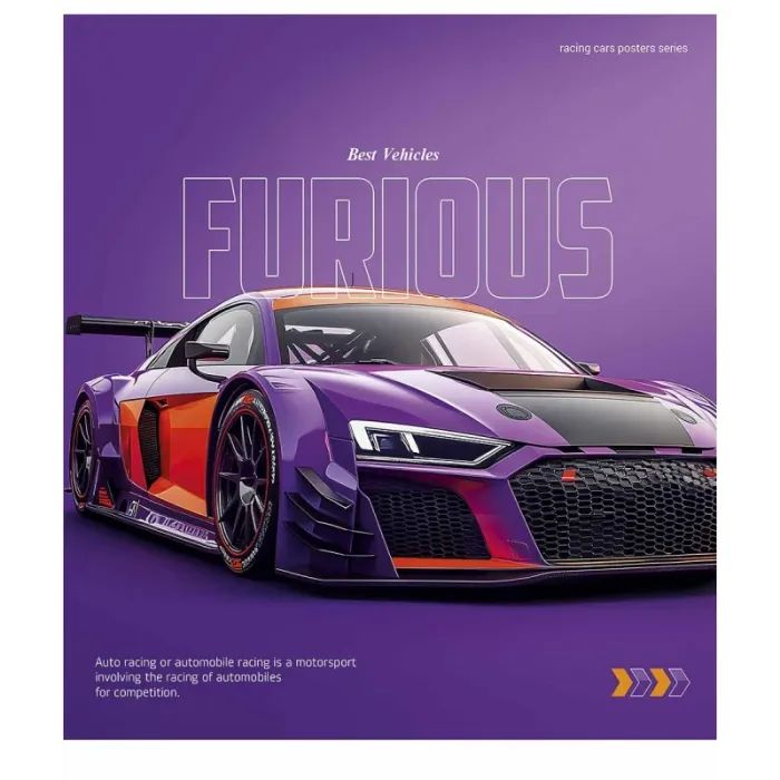 Тетрадь Школярик Cars posters 60 листов клетка (060-3572K) изображение 3