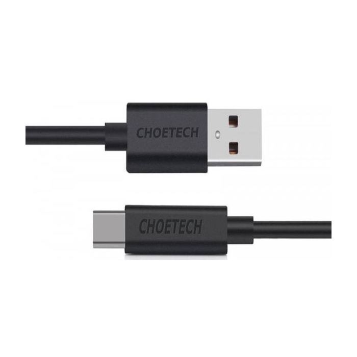 Дата кабель USB 2.0 AM to USB-C 3.0m 18W PVC black Choetech (AC0004-BK) изображение 2