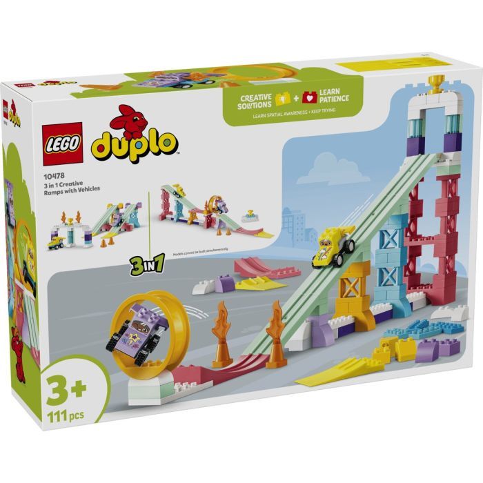 Конструктор LEGO DUPLO 3 в 1 Интересные горки и трамплины с автомобилями (10478)