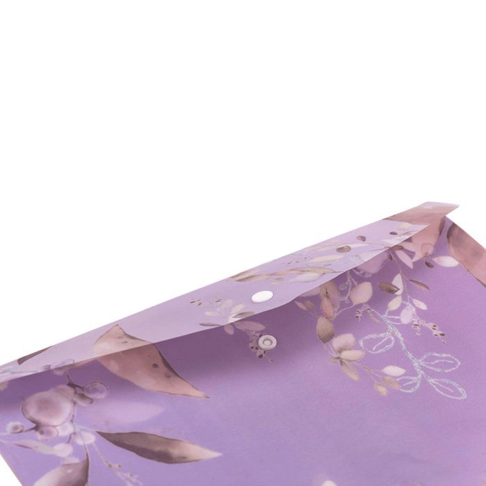 Папка - конверт Buromax А4 на кнопці, LILAC ARABESKI, напівпрозора, сливова (BM.3943-48) зображення 3