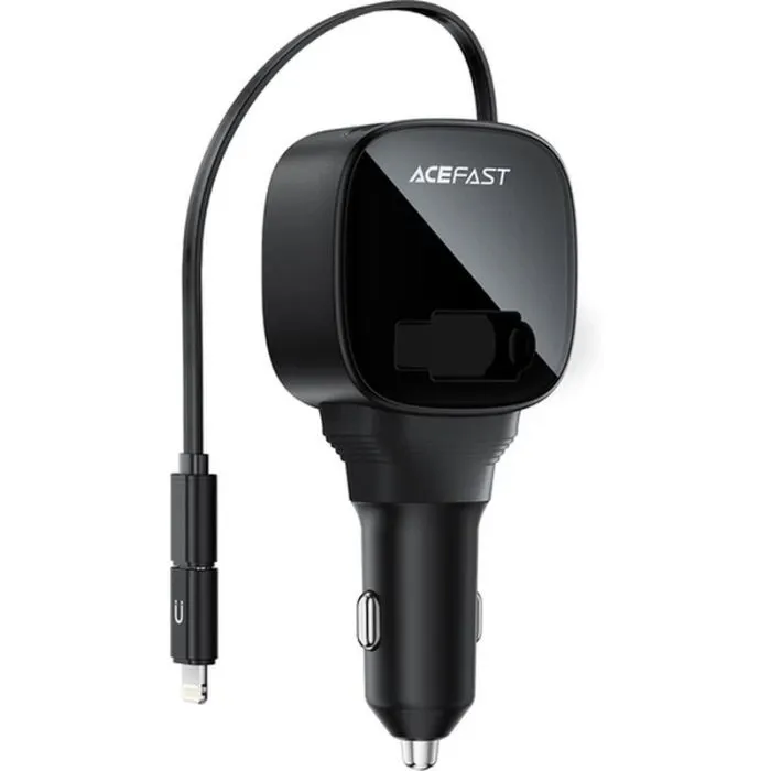 Зарядное устройство Acefast 1xUSB-C PD95W + telescopic cable USB-C black (6974316285946) изображение 4