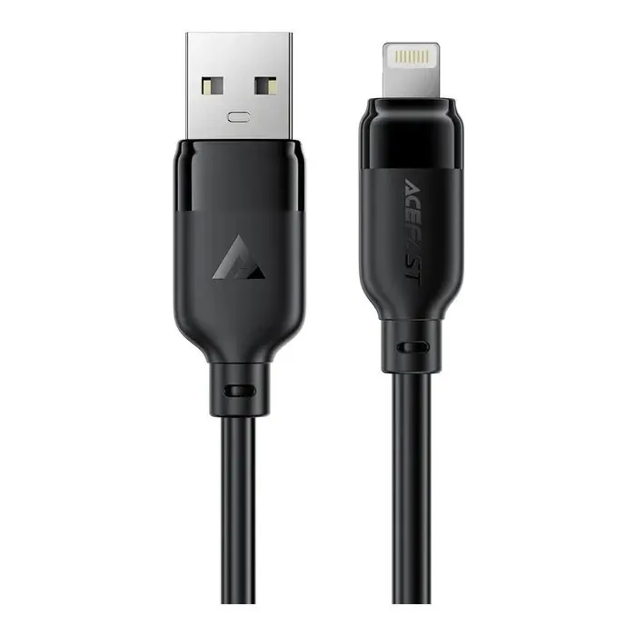 Дата кабель USB 2.0 AM to Lightning 1.2m 2.4A TPE black Acefast (6974316286202)