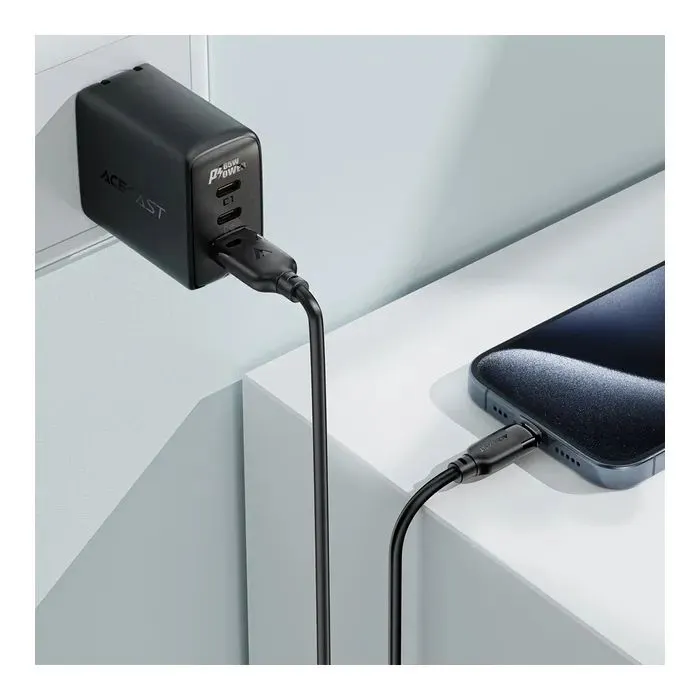 Дата кабель USB 2.0 AM to Lightning 1.2m 2.4A TPE black Acefast (6974316286202) зображення 7