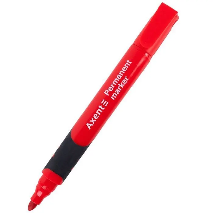 Маркер Axent Permanent Comfort Grip 2542-A, 2 мм круглый красный (2542-06-A)