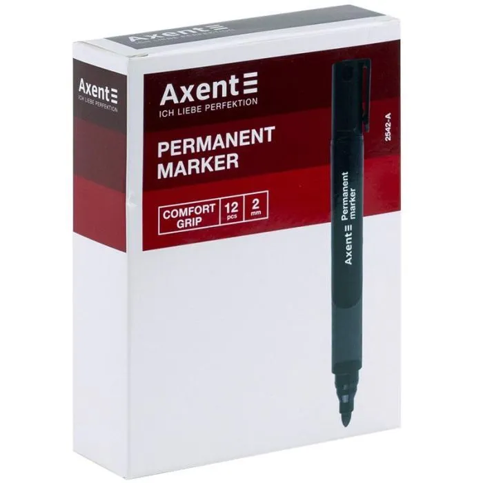 Маркер Axent Permanent Comfort Grip 2542-A, 2 мм круглый красный (2542-06-A) изображение 2