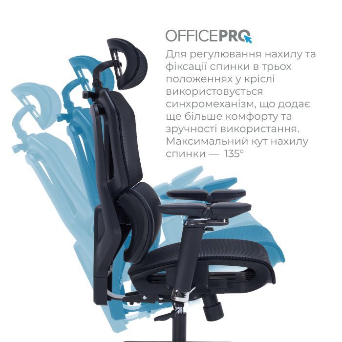 Офісне крісло OfficePro Крісло офісне OfficePro Unity OC710G Grey (OC710G) зображення 10