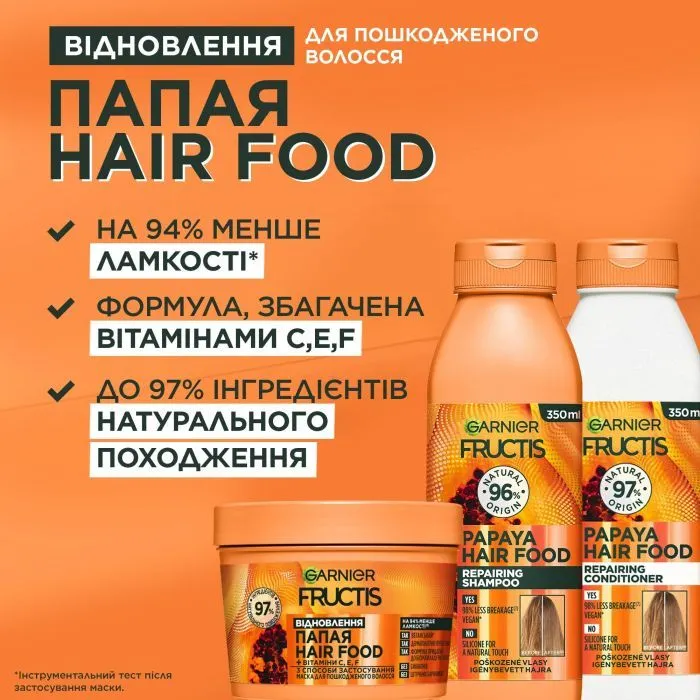 Кондиционер для волос Garnier Fructis HairFood Папайя 350 мл (3600542290388) изображение 3