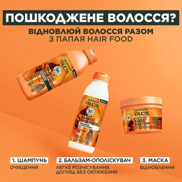 Кондиционер для волос Garnier Fructis HairFood Папайя 350 мл (3600542290388) изображение 7