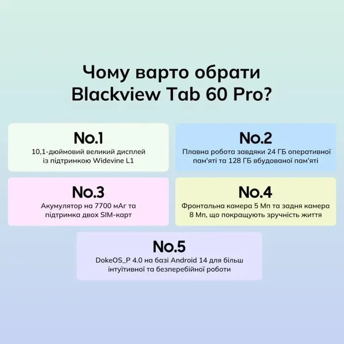 Планшет Blackview Tab 60 Pro 10.1" HD+ 8/128GB LTE Algae Green (6931548318422) зображення 5