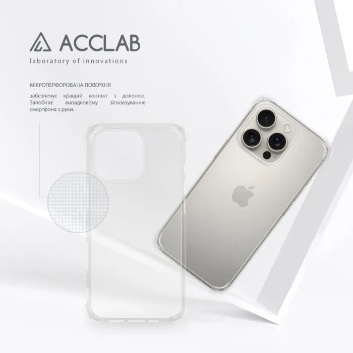 Чохол до мобільного телефона ACCLAB TPU ShockProof Apple iPhone 16 Pro Transparent (1283126610851) зображення 5