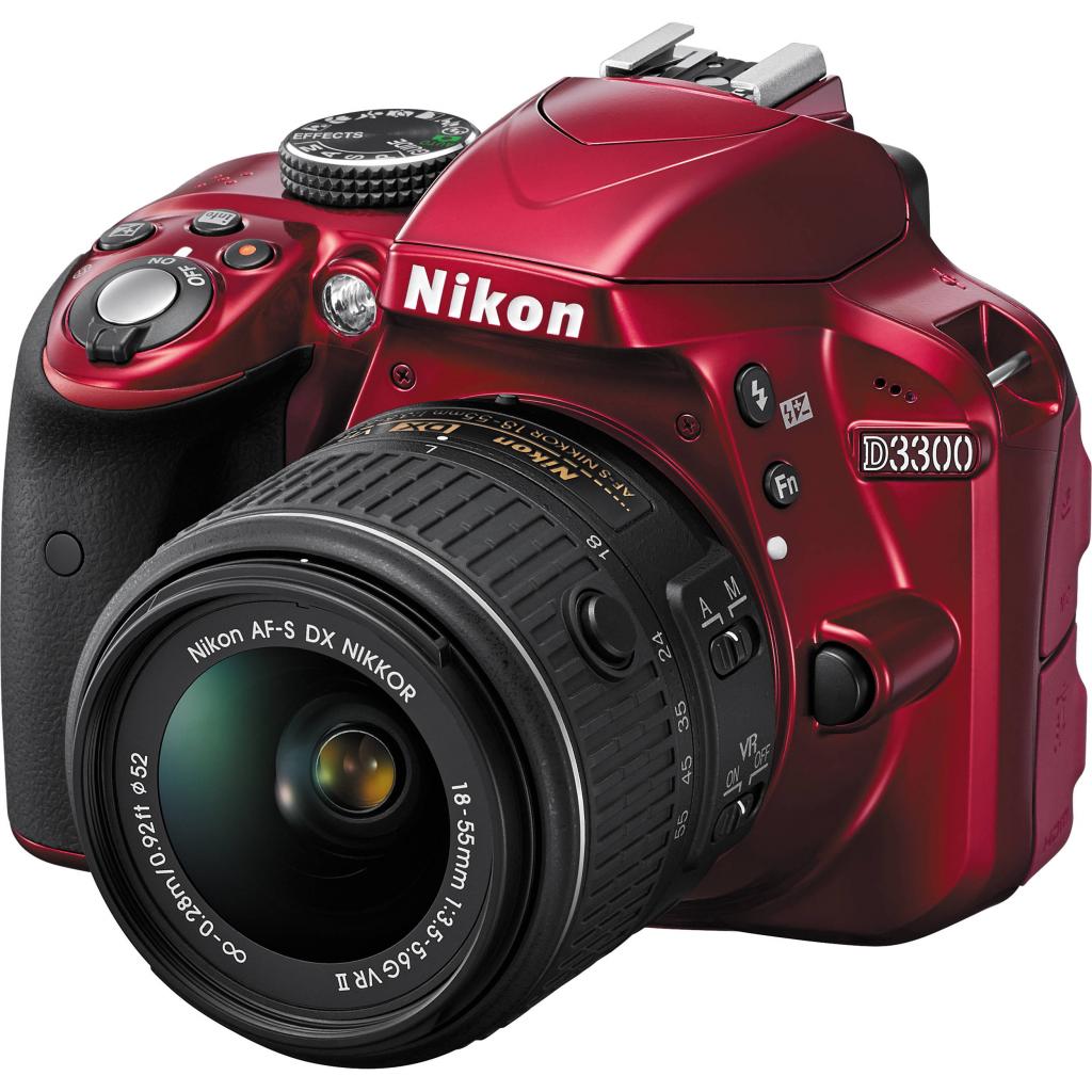 Цифровой фотоаппарат Nikon D3300 Kit 18-55 VR AF-P Red (VBA391K002)
