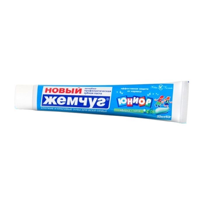 Дитяча зубна паста Новый Жемчуг Юниор Яблоко и мята 50 мл (4600697171081)