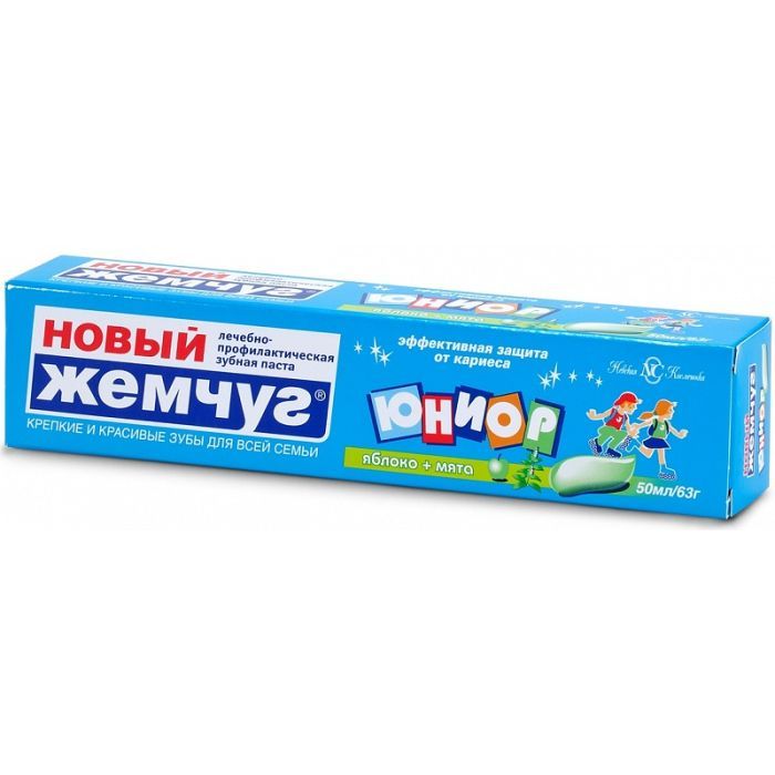 Дитяча зубна паста Новый Жемчуг Юниор Яблоко и мята 50 мл (4600697171081) зображення 2