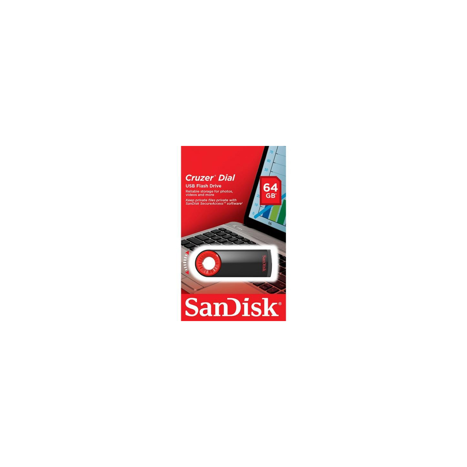 USB флеш накопичувач SanDisk 64GB Cruzer Dial USB 2.0 (SDCZ57-064G-B35) зображення 6