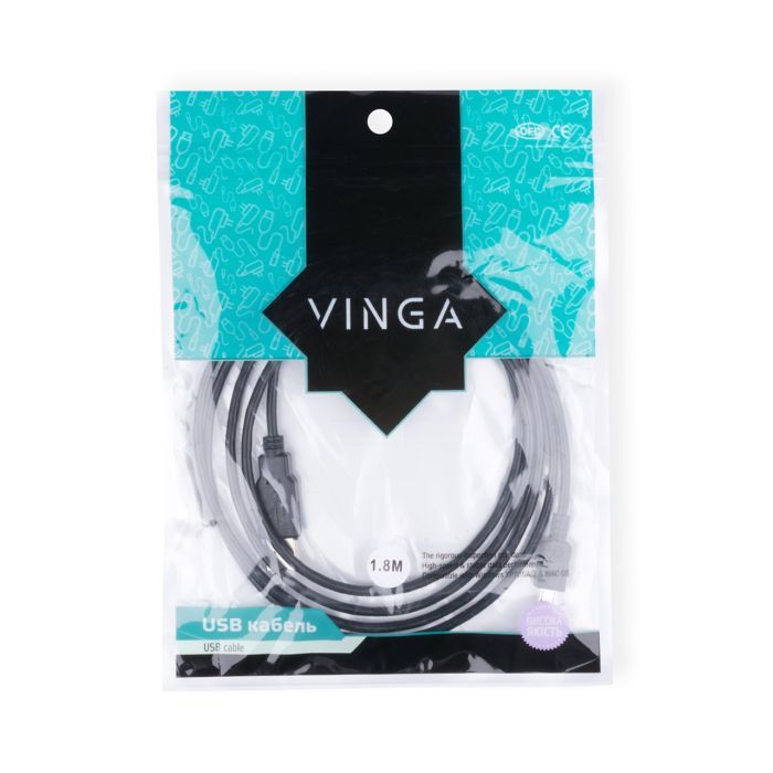 Дата кабель USB 2.0 AM to Micro 5P 1.0m Vinga (USBAMmicro01-1.0) зображення 3