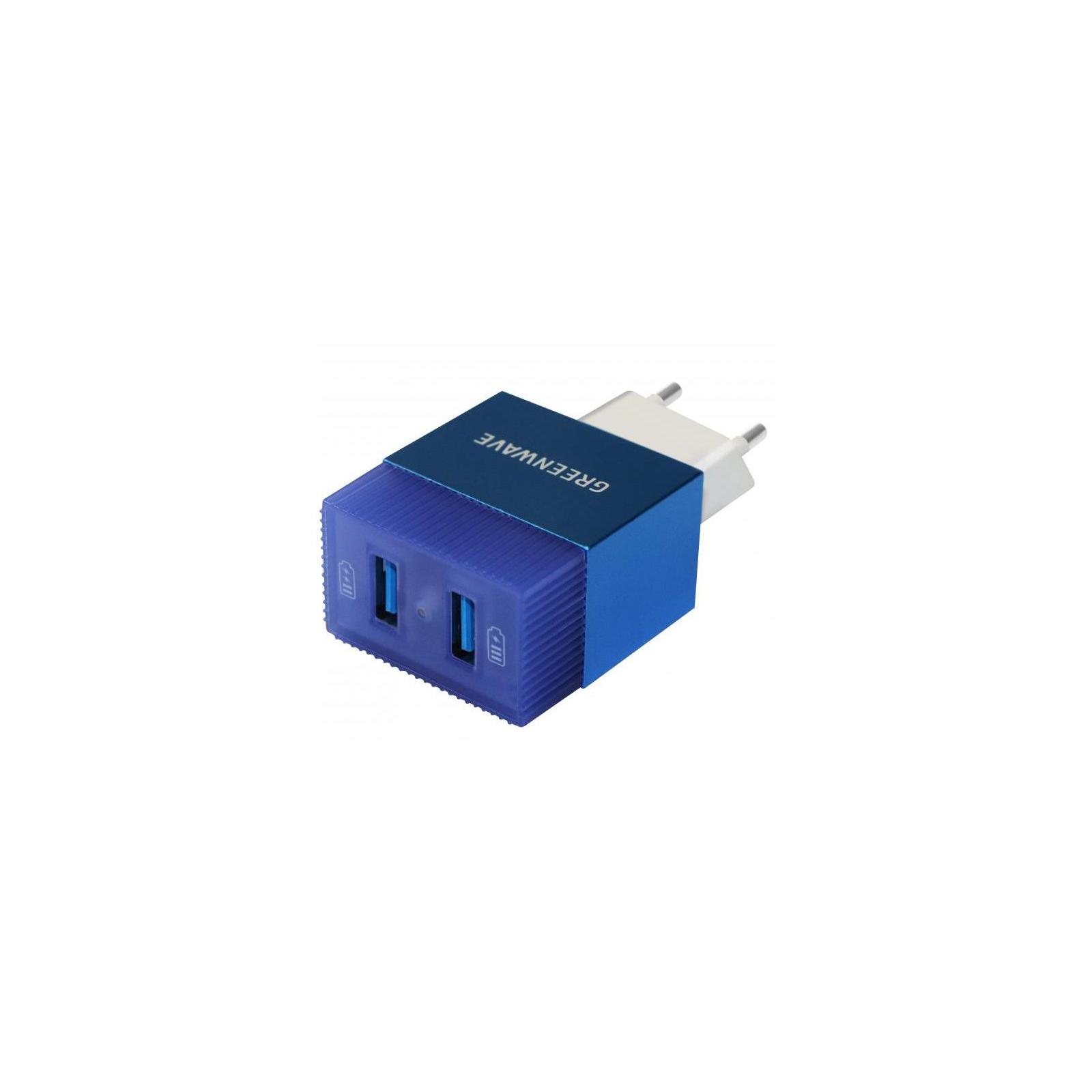 Зарядний пристрій Greenwave 2*USB 5V/2.4A (CH-TC-224L blue) зображення 3