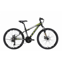 Велосипед Leon 24" JUNIOR 2018 AM 14G DD рама-12,5" Al черно-салатовый (OPS-LN-24-011)