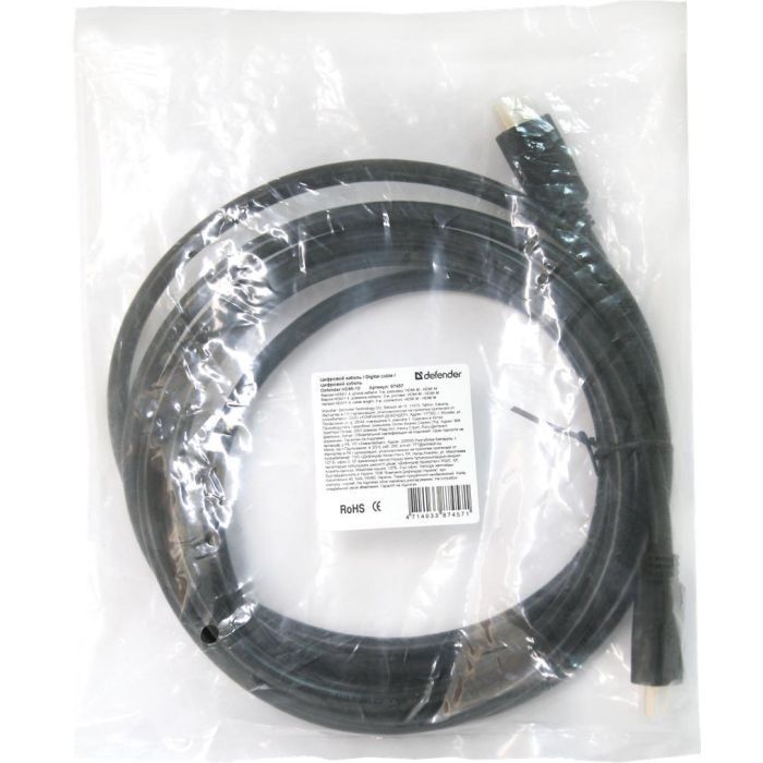 Кабель мультимедийный HDMI to HDMI 1.0m Defender (87350) изображение 3