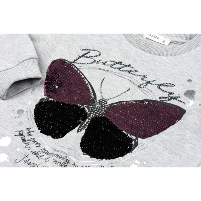 Кофта дитяча Breeze "Butterfly" (10823-134G-gray) зображення 4