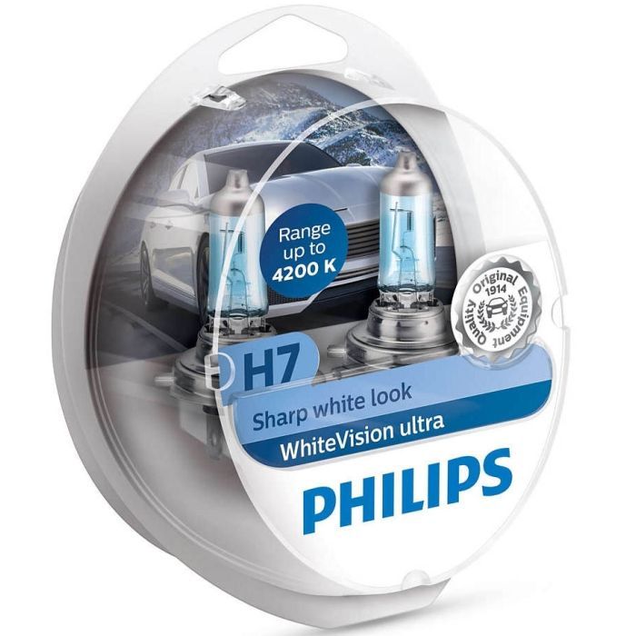 Автолампа Philips H7 WhiteVision Ultra +60% 2шт (12972WVUSM) изображение 4