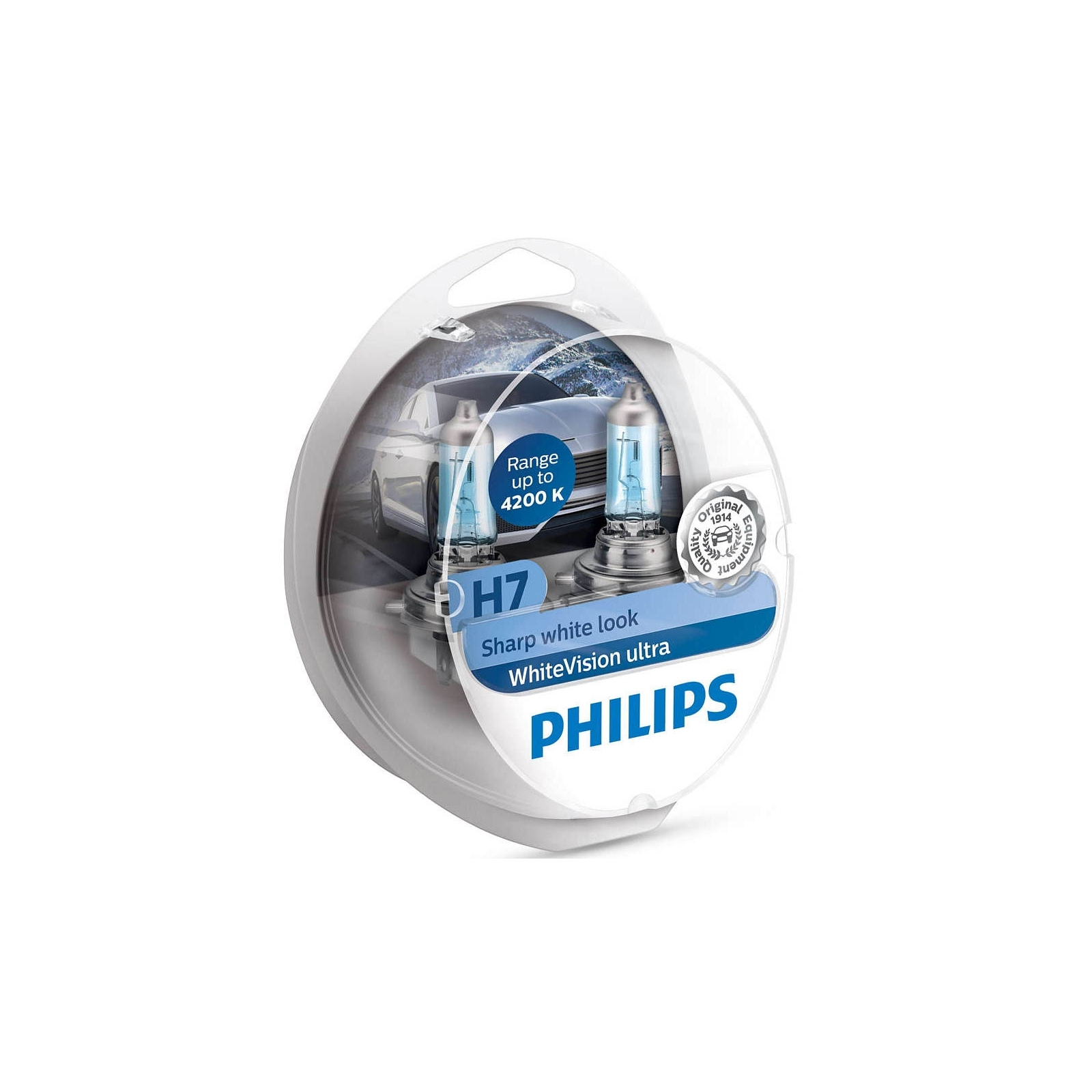 Автолампа Philips H7 WhiteVision Ultra +60% 2шт (12972WVUSM) изображение 4