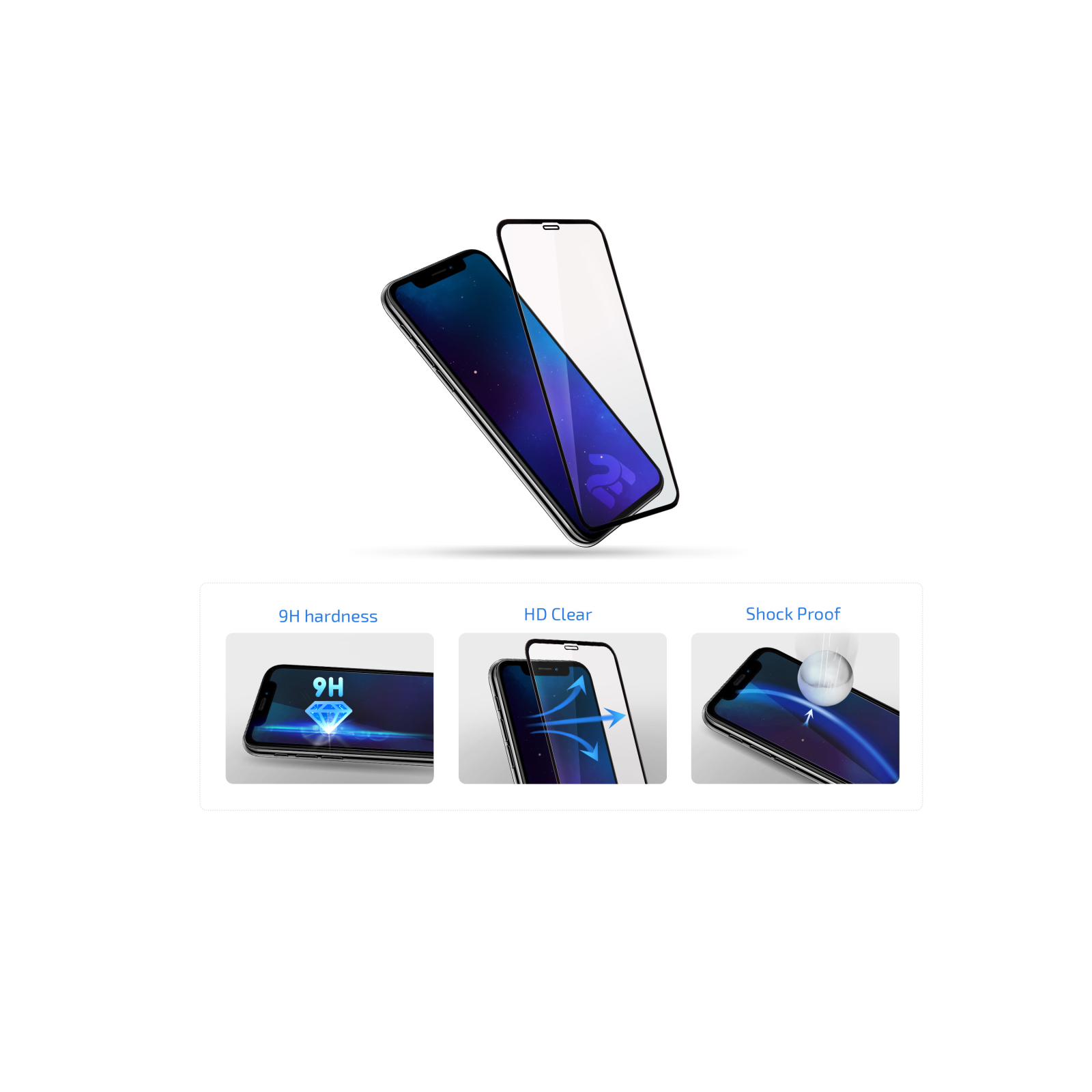 Скло захисне 2E Samsung Galaxy M20 (M05), 2.5D FCFG, black border (2E-G-M20-LTFCFG-BB-2IN1) зображення 4