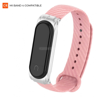 Ремешок для фитнес браслета Armorstandart Carbon Silicone Series для Xiaomi Mi Band 4/3 Pink (ARM55198)