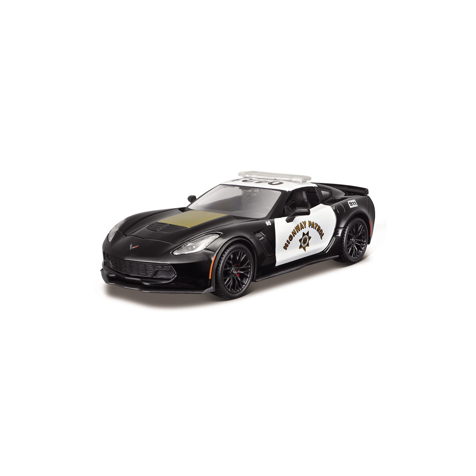 Машина Maisto 2015 Chevrolet Corvette Z06 Поліція чорний - тюнінг (1:24) (32516 black)
