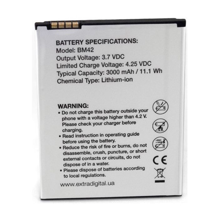 Аккумуляторная батарея Extradigital Xiaomi Redmi Note 1 (BM42) 3000 mAh (BMX6440) изображение 2
