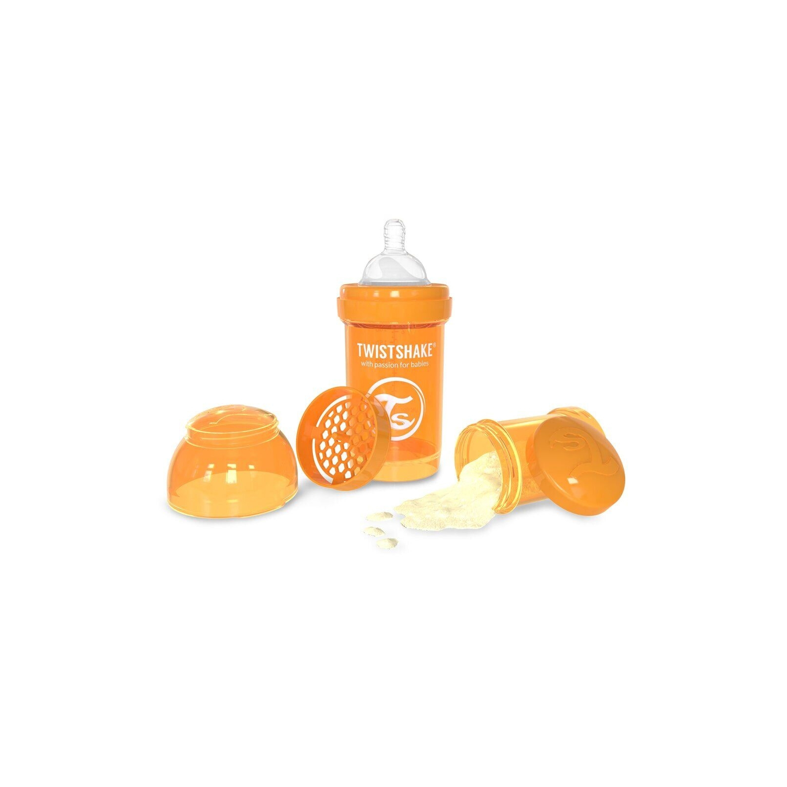 Пляшечка для годування Twistshake антиколькова 180 мл, помаранчева (24848) зображення 3