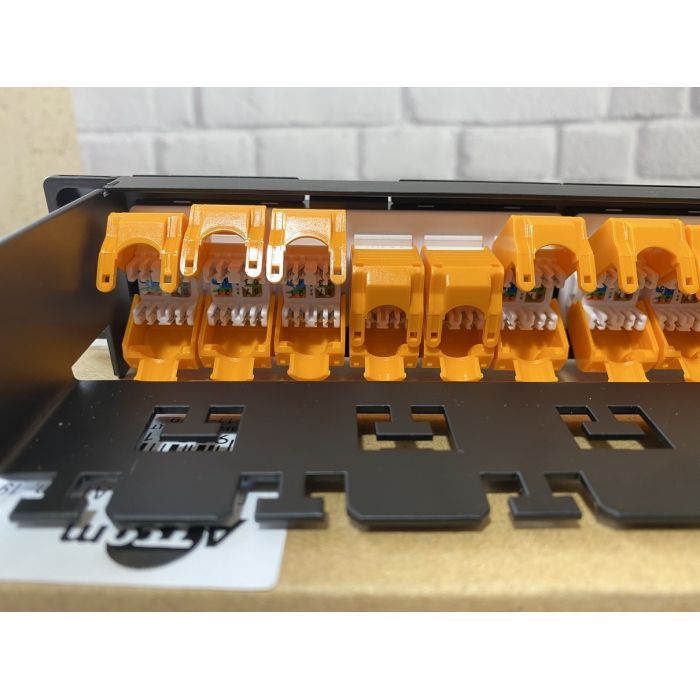 Патч-панель 19" 24хRJ-45 UTP 1U cat.6, в сборе з Keystone, Organizer Atcom (P6148) изображение 3