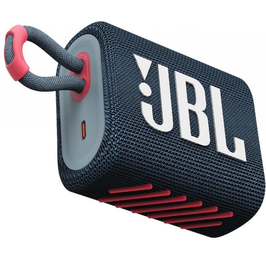 Акустическая система JBL Go 3 Blue Coral (JBLGO3BLUP) изображение 9
