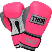 Фото - Рукавички для єдиноборств Thor Боксерські рукавички  Typhoon 16oz Pink/White/Grey Pink (8027/02(Leath)