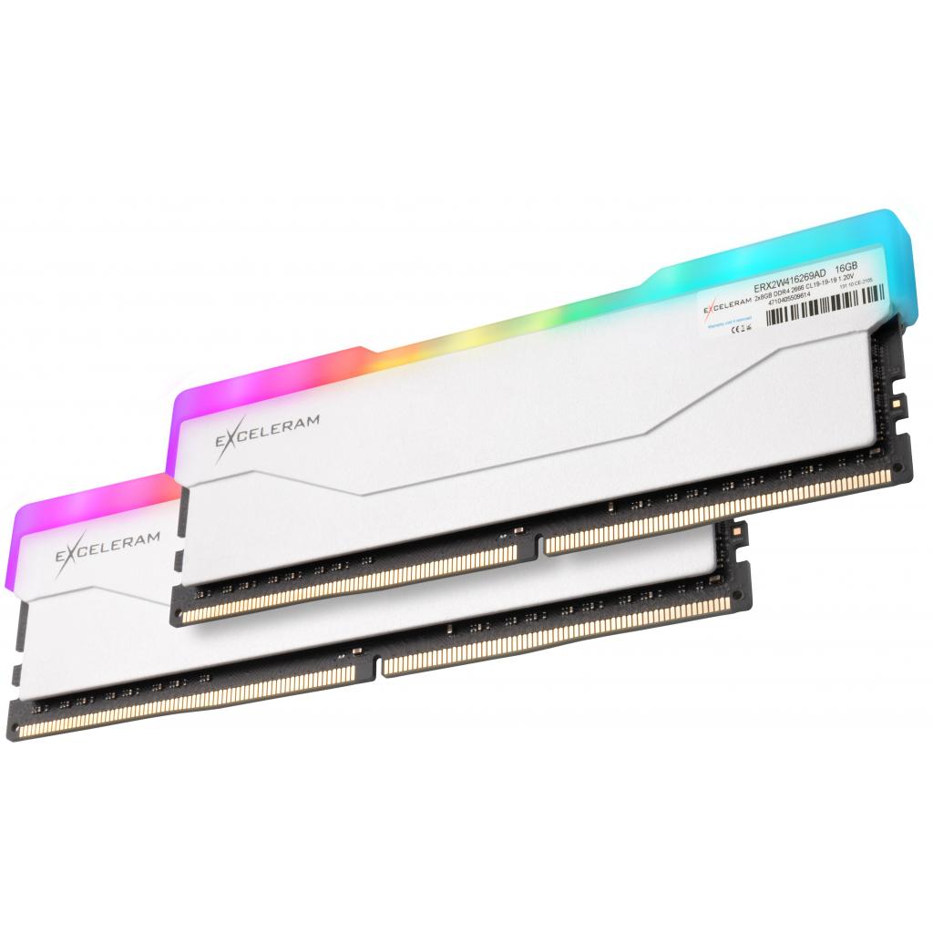 Модуль пам'яті для комп'ютера DDR4 16GB (2x8GB) 2666 MHz RGB X2 Series White eXceleram (ERX2W416269AD) зображення 2
