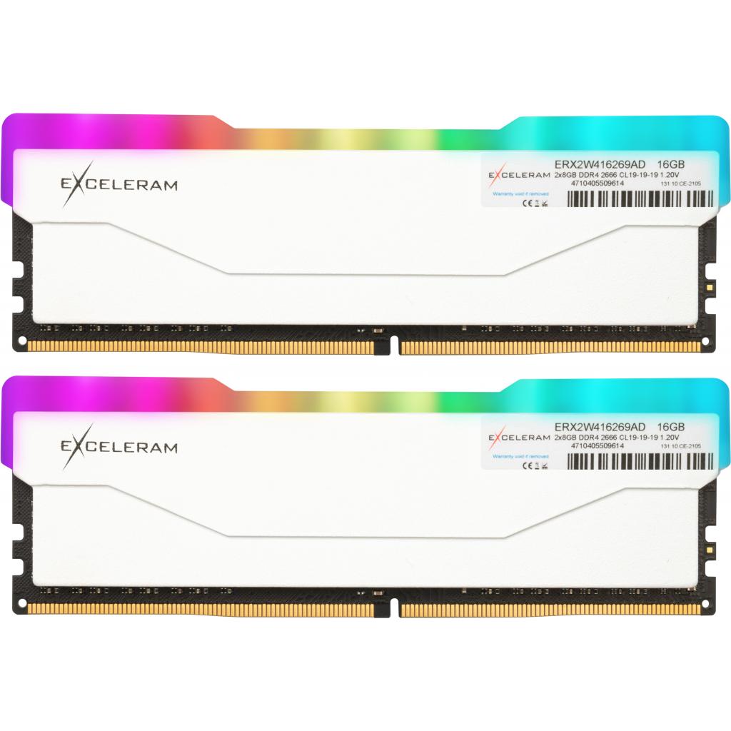 Модуль памяти для компьютера DDR4 16GB (2x8GB) 2666 MHz RGB X2 Series White eXceleram (ERX2W416269AD)