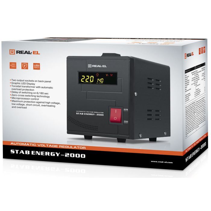 Стабилизатор REAL-EL STAB ENERGY-2000 (EL122400013) изображение 7