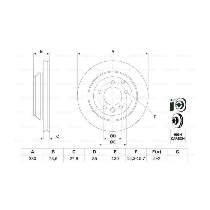 Гальмівний диск Bosch 0 986 479 095 зображення 5