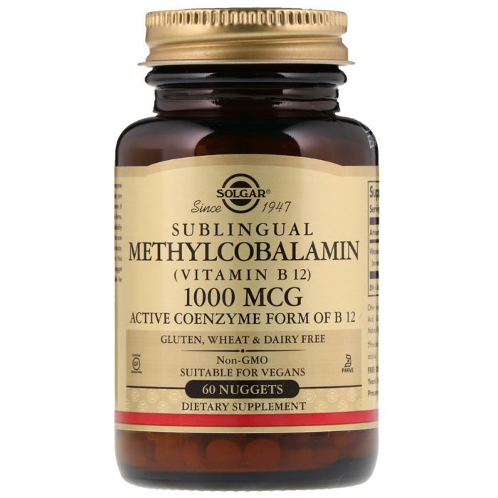 Витамин Solgar Вітамін В12 (Метилкобаламін), Sublingual Vitamin B12, 1000 м (SOL-01951)